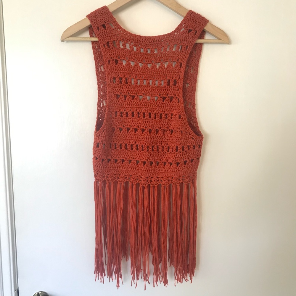 Forever 21 Boho Fringe Button Vest - Picture 7 of 8